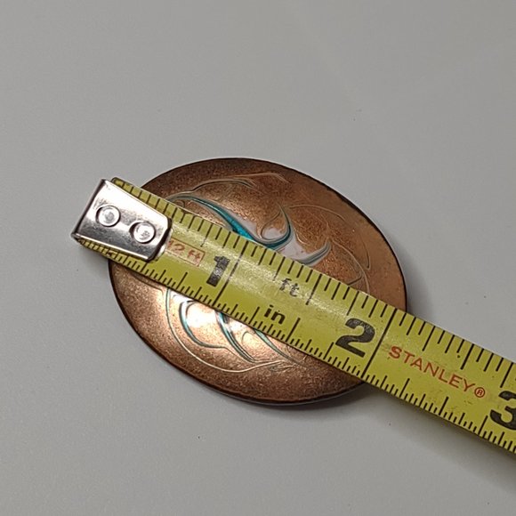 Very Cool Decorative Vintage Oval Shaped Brooch - Picture 10 of 14